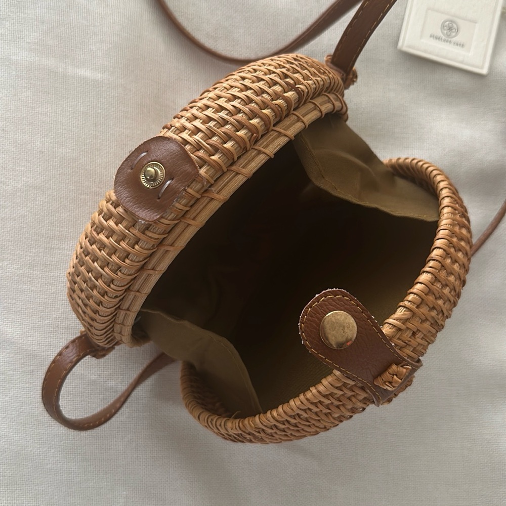 NWT Lot of 2 Brown Rattan Crossbody Bags - Picture 2 of 5